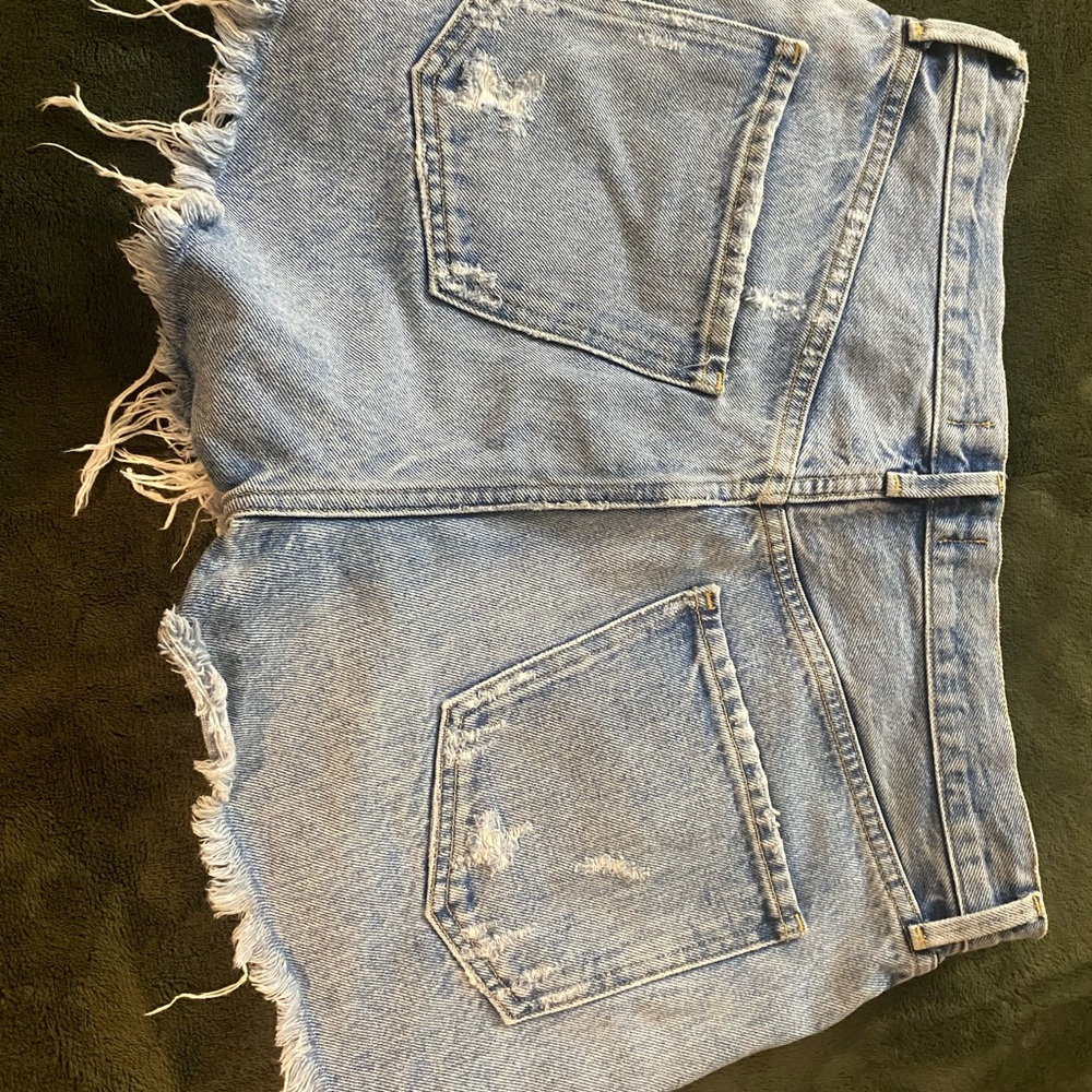 Agolde Light Blue Jean Shorts